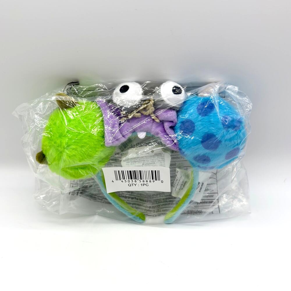 Disney Parks Monsters Inc Plush Ears Headband Mike Sully Boo Eyes NEW